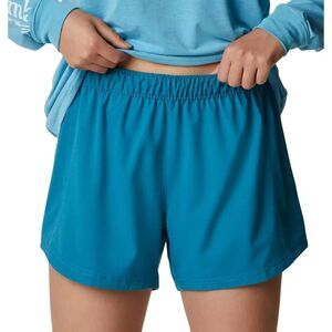Columbia PFG Tamiami Shorts Womens L Teal Blue Pull On Elastic Waist